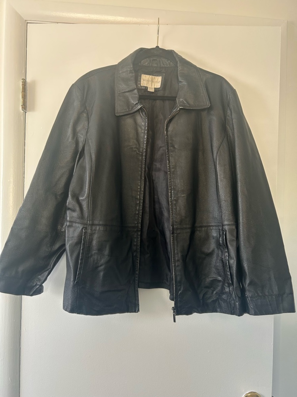 Worthington genuine leather black jacket